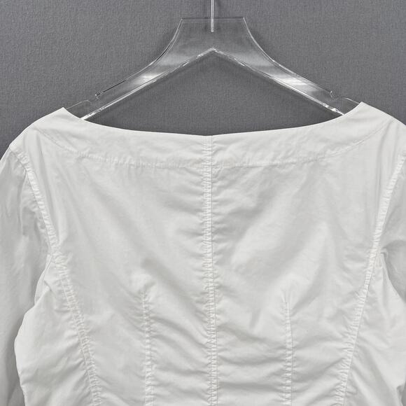 REBECCA TAYLOR Long Sleeve Eyelet Pop Top Womens 8 Milk White Romantic Boho - Picture 5 of 16